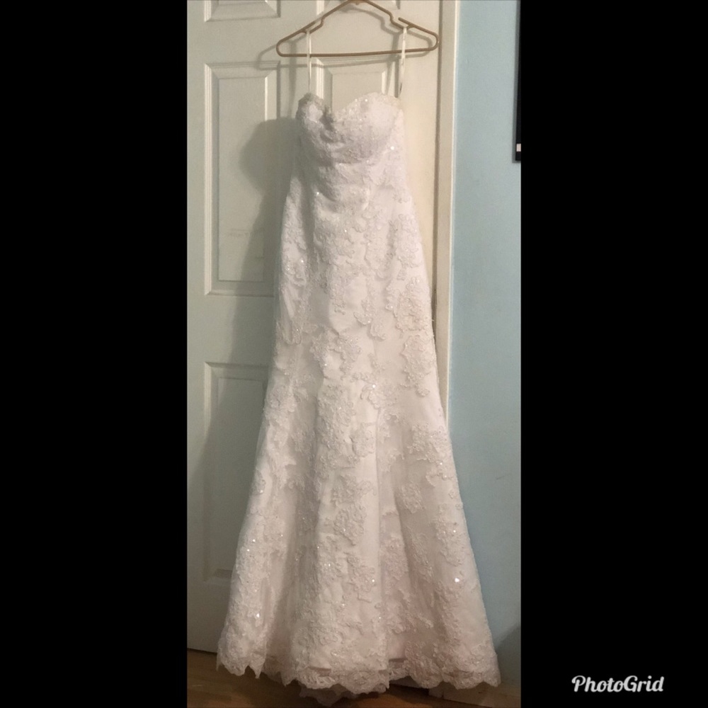 Wedding gown (white lace with custom beads)